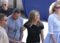 COMO, ITALY - JULY 30:  Jennifer Aniston is seen on set filming Murder Mystery on July 30, 2018 in Como, Italy.  (Photo by Emilio Andreoli/GC Images) *** Local Caption *** Jennifer Aniston