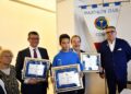 allegata foto con i premiati - da sinistra Roberta Zanoni, presidente Commissione Fair Play, Luca Rumi, Mattia Martinelli, Riccardo Piatti e il Presidente del Panathlon Club Como Edoardo Ceriani