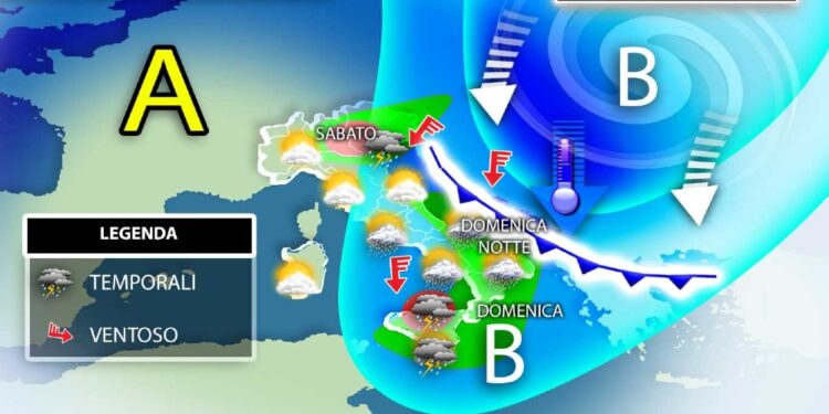 Temperature giù anche 10 gradi. Piovaschi tra Sicilia e Calabria