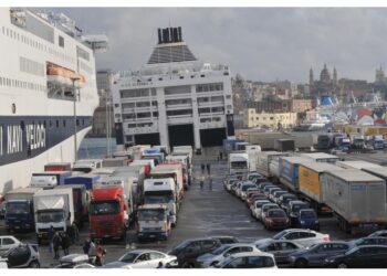 Il traghetto era ormeggiato nel porto di Genova