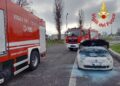 Auto in fiamme in un autogrill sull’autostrada A9