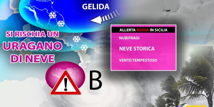 Prevista anche neve. Rischio idrogeologico e di alluvioni lampo