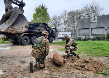 Ordigno bellico rinvenuto il 28 marzo in un cantiere stradale