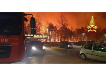 Le fiamme vicine a una zona residenziale