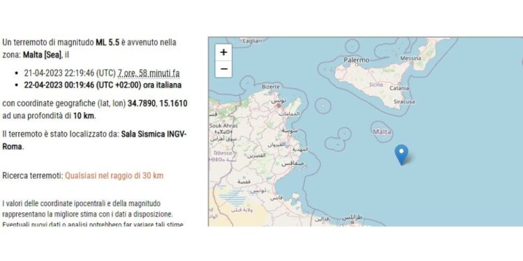 Sisma alle 00.19 nettamente sentito in città costa della Ionica