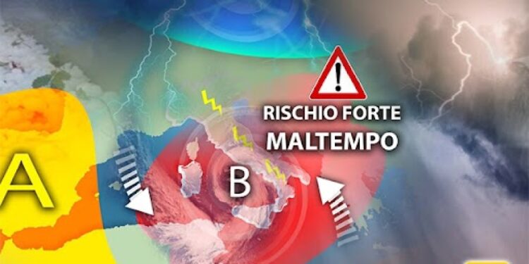 Rischio nubifragi al Nordest e sulle tirreniche del Centrosud