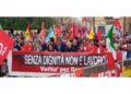 Manifestazione di Cgil e Libera dove lavorava Daouda Diane