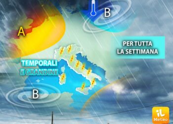 Tempo instabile con mattine soleggiate e pioggia nel pomeriggo