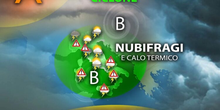 Previsti nubifragi e calo termico