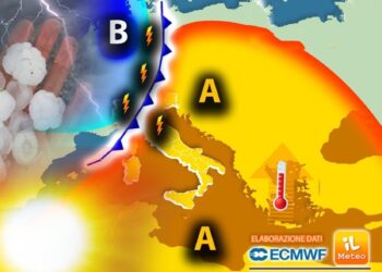 Anticiclone africano comincerà a perdere di potenza al Nord