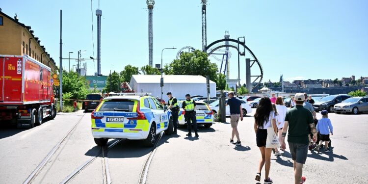 In un parco divertimenti a Stoccolma