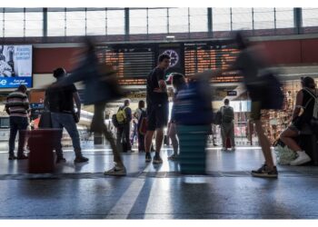 Immortalato mentre ruba la borsa in stazione a Bergamo