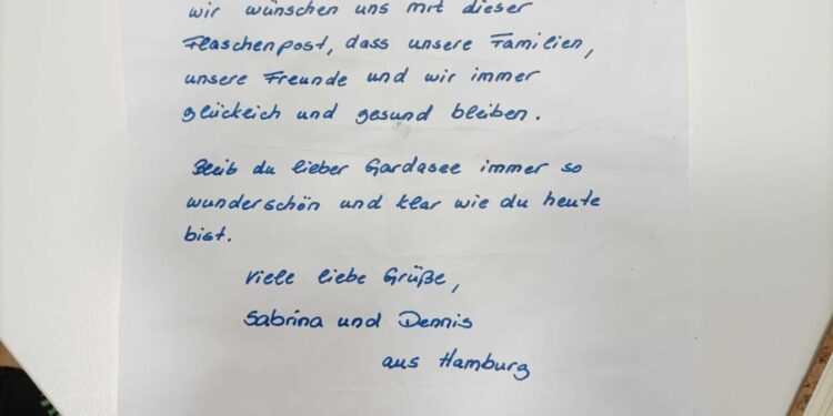 Una lettera di una coppia tedesca è riemersa a Malcesine