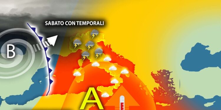 Sabato fresco con temporali