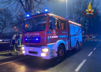 Due vigili del fuoco si lanciano in acqua per salvarla