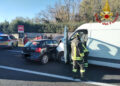 Nel tamponamento coinvolti 3 camion e 2 auto