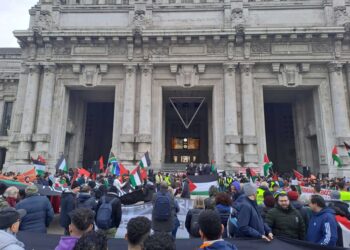 Il presidente Api al presidio pro Palestina di Milano