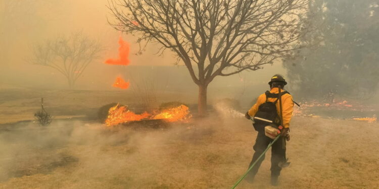 I forti venti alimentano le fiamme