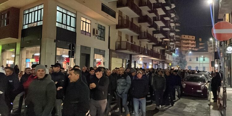 Corteo a Barletta in vista della manifestazione di domani