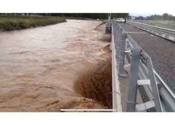 Diluvio nella notte nel padovano