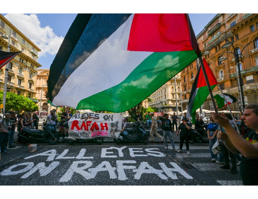 Protesta studenti pro Palestina a Napoli, 'All eyes on Rafah
