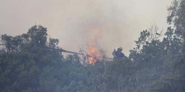 In azione un elicottero e quattro squadre di vigili del fuoco