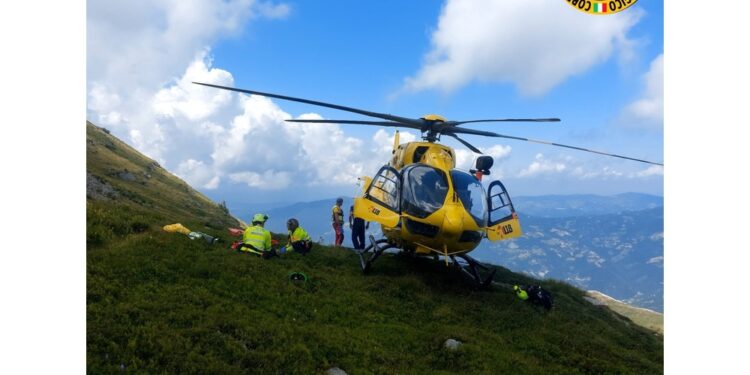 L'intervento del Soccorso Alpino sul Monte Cimone