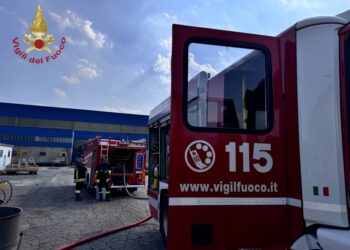 Vigili del fuoco ancora al lavoro dopo aver domato il rogo