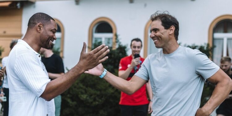 La stretta di mano tra Rafa Nadal e Will Smith (da Instagram)