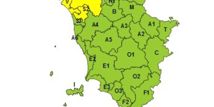 Avviso della protezione civile per rischio idrogeologico