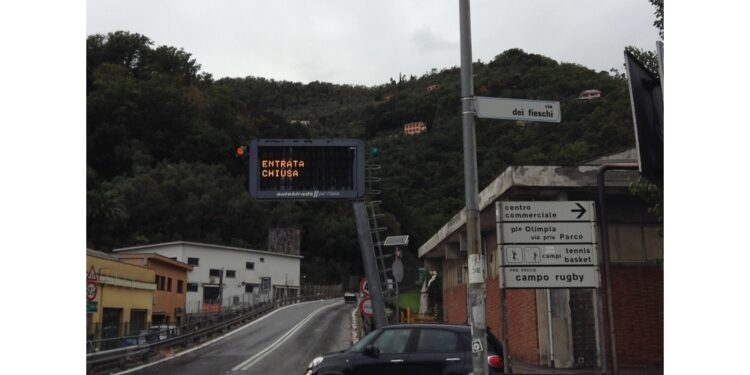 Code tra Genova Nervi e Recco in entrambe direzioni per piogge