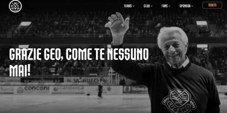 Il tributo a Geo Mantegazza dell'Hockey Club Lugano