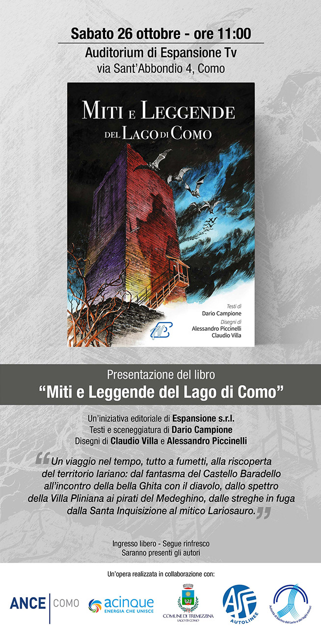 locandina presentazione libro miti e leggende del lago di Como