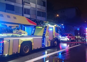 L'intervento a Vacallo nell'immagine del Centro Soccorso Cantonale Pompieri 
Mendrisiotto