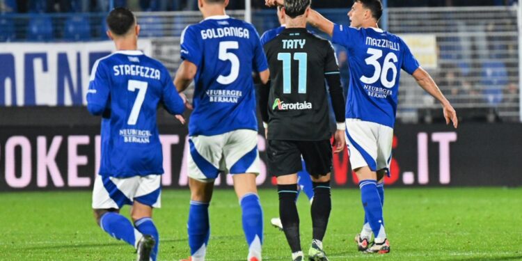 Luca Mazzitelli dopo la rete segnata alla Lazio (foto Roberto Colombo)