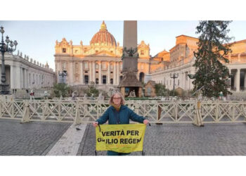 Paola e Claudio questa mattina davanti alla basilica