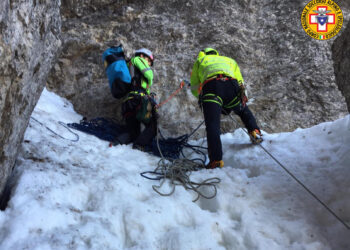 Trasferito in quota un gruppo di soccorritori