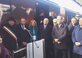 A stazione ferroviaria la partenza. Dipiazza