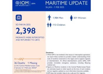 'Dall'inizio dell'anno 2398 migranti riportati in Libia'