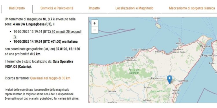 Quattro eventi superiori a magnitudo due registrati dall'Ingv