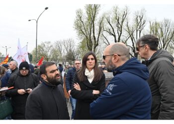 La vicepresidente M5s davanti a Mirafiori a Torino